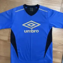タイムセール‼️umbro Vネックシャツ 160サイズ 青/黒　半袖