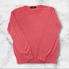 ミッシエルクラン　MICHEL KLEIN ピンク 長袖ニットセーター　Lサイズ