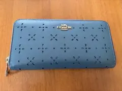 コーチ 長財布 CA065 花柄カットワーク