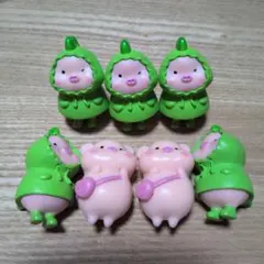 ぶたさん　フィギュア　7体　まとめ売り　ハンドメイド　資材