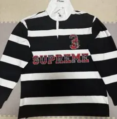 SUPREMEストライプ ラガーシャツ 16AW Supreme】Stripe Rugby Black ストライプ ラガーシャツ - 25FW