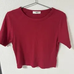 WEGO 半袖 リブTシャツ レッド Mサイズ
