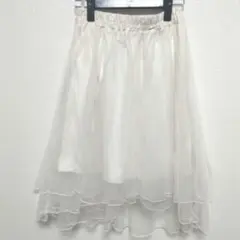 Mサイズ アイボリー シフォン フレアスカート レディース スカート 軽量