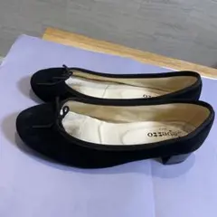 【レペット】カミーユ　パンプス 38 スエード　エナメル　太ヒール　リボン