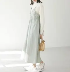 【ELENCARE DUE】フェイクレザーキャミワンピース