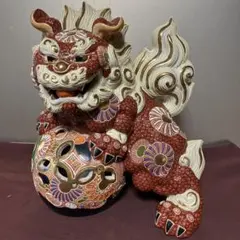 九谷焼 八幡窯 須栄義作 金緑x 龍の玉乗り獅子 美品 - メルカリ