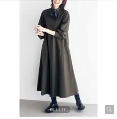 リブインコンフォート シャツワンピース ベージュ