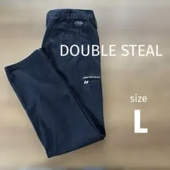 【26日終了☆2割引】doublesteal ブラックパンツ　ストレート　Ｌ