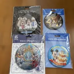 新品未開封　東京ディズニーリゾート 缶バッジセット　４種