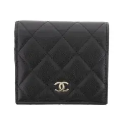 CHANEL AP3178 二つ折り財布 ブラック キャビアスキン 黒