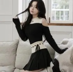 Darich オフショルダー ニット セットアップ