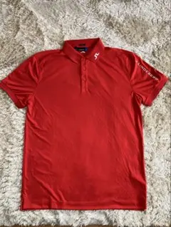J. Lindeberg スリムフィット レッドポロシャツ L