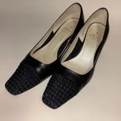 Riz raffinee パンプス ブラック 編み込みのサムネイル