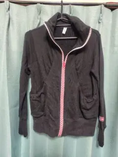 CONVERSE ブラック ジップアップパーカー M