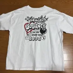 Tシャツ ホワイト バックプリント ストリート系 夏服 値下げ