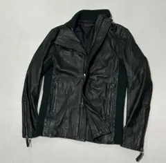 00s Morgan シープスキン レザー シングルライダース ダブルジップ