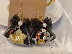 ブラック*華やか*ピアス