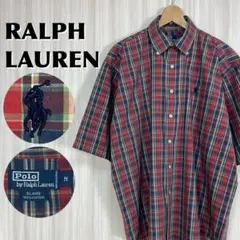 90s ポロバイラルフ 刺繍ポニー マルチチェック 半袖シャツ XL〜2XL