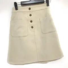 美品 MAJESTIC ベージュ 台形スカート フロントポケット付 春夏 M
