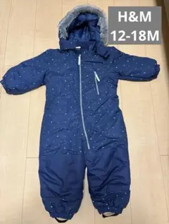 H&M ジャンプスーツ スノーウェア 12-18M 80〜90 ネイビー 星柄