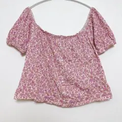 美品 AMERICAN EAGLE 【M】花柄オフショルダー半袖トップス