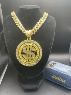 【回転・ドルマーク ブリンブリン】高品質キューバンネックレス ゴールド マイアミ