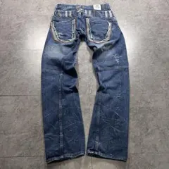 00s【archive】double waste denim/Y2K swag◎
