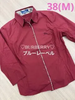 Burberry バーバリーブルーレーベル シャツ 赤 ノバチェック 38(M)