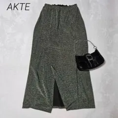 美品✨AKTE/シャイニーカットソースカート/ラメ/ロング/スリット/IラインFのサムネイル
