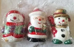 サンタクロース　スノーマン クリスマスキャンドル3個セット
