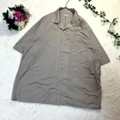 UNIQLOユニクロ　オープンカラーシャツ　ベージュブラウン系XL 大きいサイズ