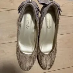 Grand Fleur レース リボン パンプス 24.5cmのサムネイル