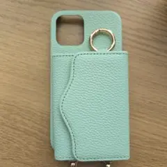 ミントグリーン 手帳型ケース カードポケット付き