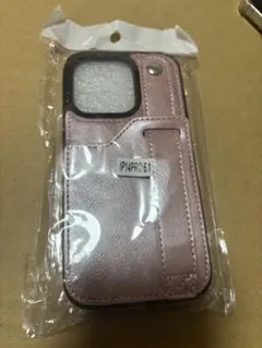 iPhone 14 Pro 6.1 レザー調ケース ピンク