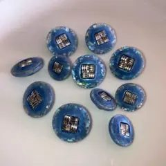 昭和レトロ　ボタン　水色