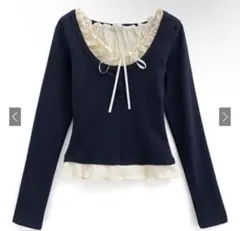 GRL リボンレイヤード風フリルトップス [ac2510]