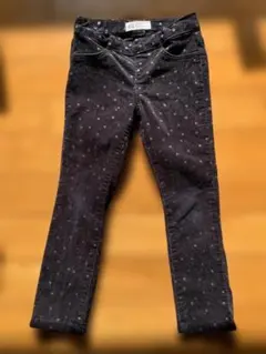 H&M キラキラ星柄 ロングパンツ 黒　ズボン　コーデュロイ　100cm
