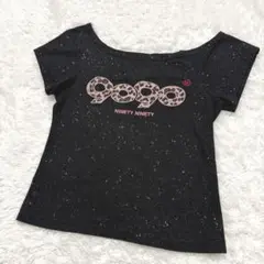 9090 girl Logo OffShoulder Glitter Tシャツ - メルカリ