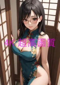 月屋 1点物 高画質 A4 ポスター アニメ イラスト チャイナ服 #0075