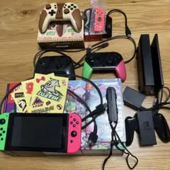 Switch 本体スプラ2セット＋プロコン3種等ジャンク品まとめ売り
