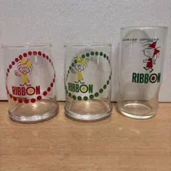 昭和レトロ　リボンシトロン　ガラスコップ　3個