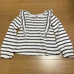 GAPフリル付きストライプ長袖カットソー