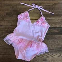 【子供用水着 ピンク 帽子付き 110cm 5歳】美品