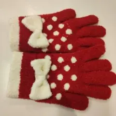 最終値下げ ミニー 赤 手袋 水玉 1度のみ使用