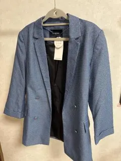 美品‼️ ジャケット　青　黒　チェック