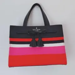 kate spade ストライプ ハンドバッグ