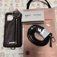 美品☆ajew ダークブラウン スマホケース12