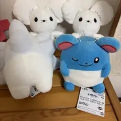 ポケモン くつろぎタイム ぬいぐるみ マリル　ワッカネズミ　ユキハミのサムネイル