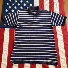 90s ビンテージ ポロバイ ラルフローレン ボーダー ポロシャツ XLネイビー