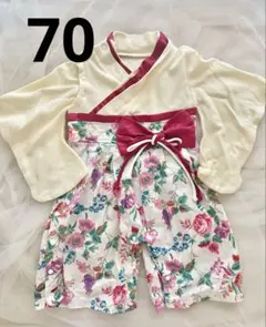 袴ロンパース お食い初め 100日祝い ひな祭り 70 ベビー 女の子